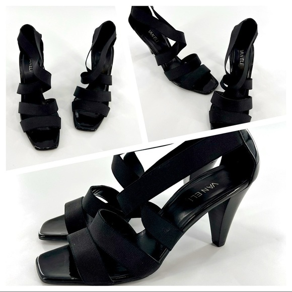 VANELi  black open toe Strappy Rubber heel sandals size 11 M - Picture 1 of 12